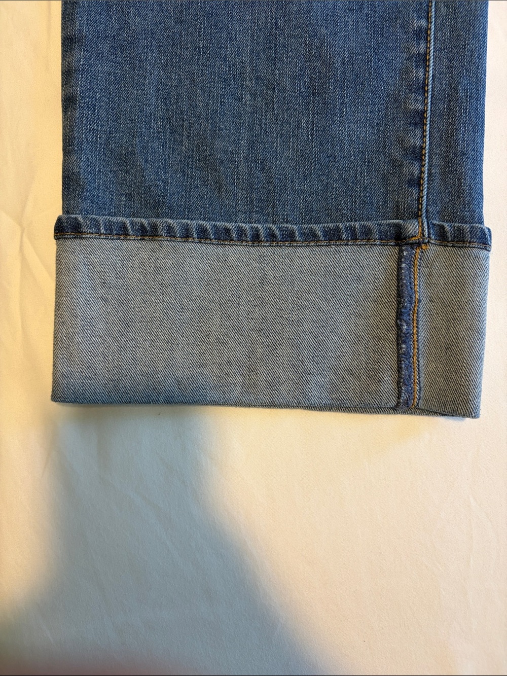 Time and Tru Medium Blue Rolled Cuff Straight Jeans - Picture 5 of 6